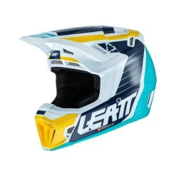 LEATT Casque Avec Lunettes 8.5 V22 Graphic Bleu-blanc-jaune