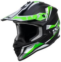 Casque De Motocross IXS362 2.0 - Noir Mat-vert Fluo